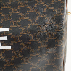 Celine Large Travel Bag Triomphe Canvas/Calfskin Leather Brown