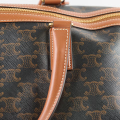 Celine Large Travel Bag Triomphe Canvas/Calfskin Leather Brown