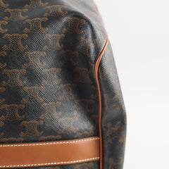 Celine Large Travel Bag Triomphe Canvas/Calfskin Leather Brown