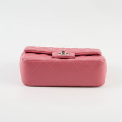 Chanel Classic Rectangle Mini Flap Lambskin Leather Pink