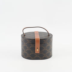 Celine Mini Vanity Case Triomphe Canvas/Calfskin Leather Brown