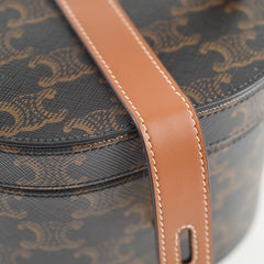 Celine Mini Vanity Case Triomphe Canvas/Calfskin Leather Brown