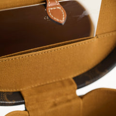 Celine Mini Vanity Case Triomphe Canvas/Calfskin Leather Brown