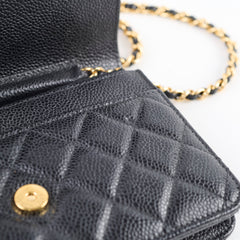 Chanel Wallet On Chain WOC Caviar Black