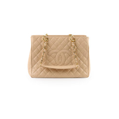 Chanel GST Grand Shopping Tote Beige Caviar GHW