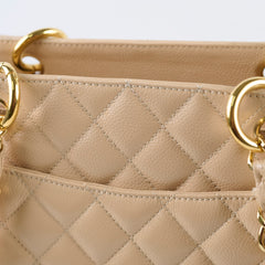 Chanel GST Grand Shopping Tote Beige Caviar GHW