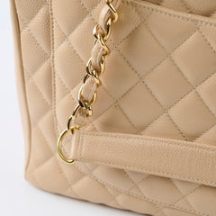Chanel GST Grand Shopping Tote Beige Caviar GHW