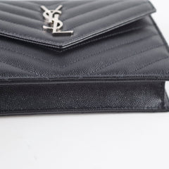 Saint Laurent Small Envelope Wallet on Chain Black SHW