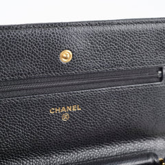 Chanel Classic Wallet On Chain WOC Caviar Black