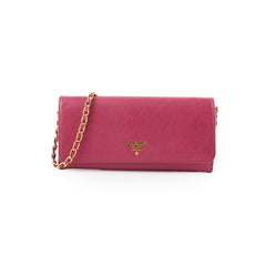 Prada Long Wallet on Chain WOC Dark Pink