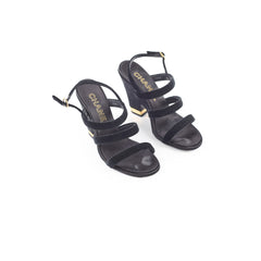 Chanel Suede Black Heels 37.5