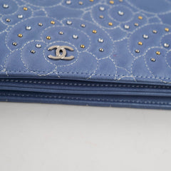 Chanel WOC Wallet On Chain Rhinestones Lambskin Sky Blue