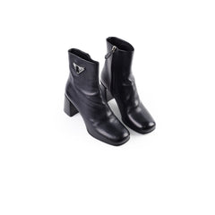 Prada Vitello Ankle Boots Black - Size 36