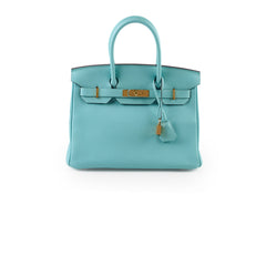 Hermes Birkin 30 Togo Blue Atoll - T stamp
