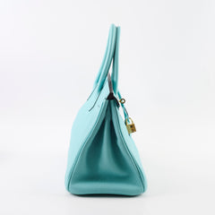 Hermes Birkin 30 Togo Blue Atoll - T stamp