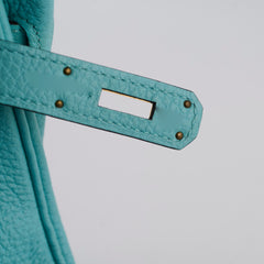 Hermes Birkin 30 Togo Blue Atoll - T stamp