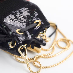 Prada Micro Bucket Bag Sequins Black