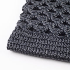 Prada Raffia Rectangle Small Tote Black