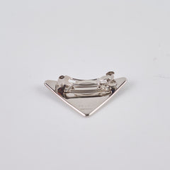 Prada Triangle Logo Plaque Hair Clip Black