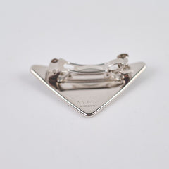 Prada Triangle Logo Plaque Hair Clip Black