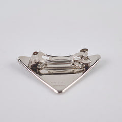 Prada Triangle Logo Plaque Hair Clip Black