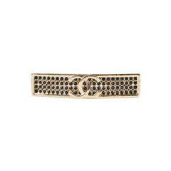 Chanel Gold Tone Chain Interlocking CC Hair Clip