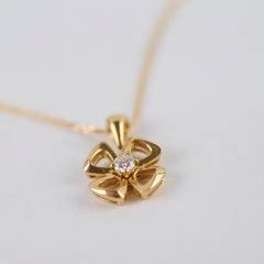 Bvlgari Fiorever Yellow Gold Necklace with Diamond
