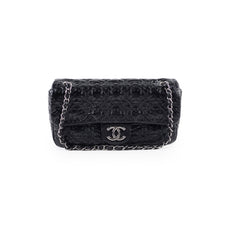 Chanel Camellia Patent Flap Bag Black