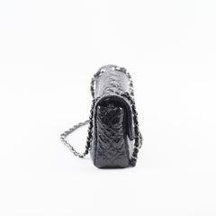 Chanel Camellia Patent Flap Bag Black