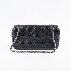 Chanel Camellia Patent Flap Bag Black