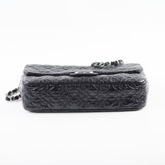 Chanel Camellia Patent Flap Bag Black