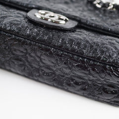 Chanel Camellia Patent Flap Bag Black