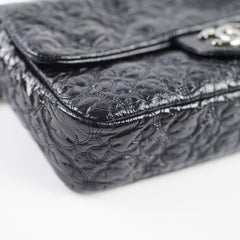 Chanel Camellia Patent Flap Bag Black