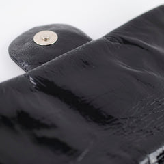 Chanel Camellia Patent Flap Bag Black