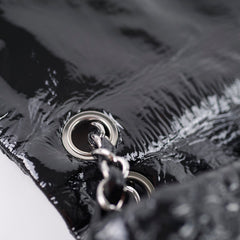 Chanel Camellia Patent Flap Bag Black