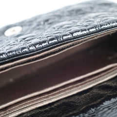 Chanel Camellia Patent Flap Bag Black