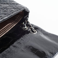 Chanel Camellia Patent Flap Bag Black