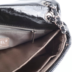 Chanel Camellia Patent Flap Bag Black
