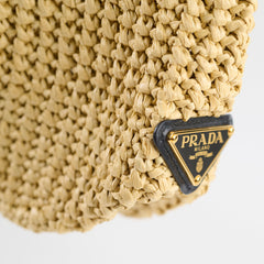 Prada Large Raffia Tote Beige