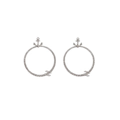 Chanel Metiers D'art Paris Hamburg 2017/18 Crystal Anchor Hoop Earrings Costume Jewellery