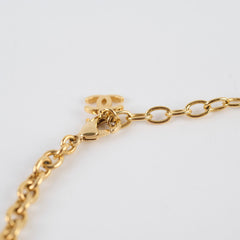 Chanel Gold Camelia Flower Pendant with Pearls Necklace Costume Jewellery