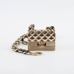Chanel Micro Flap Chain Belt with Light Gold Metal & Leather