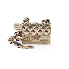 Chanel Micro Flap Chain Belt with Light Gold Metal & Leather