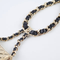 Chanel Micro Flap Chain Belt with Light Gold Metal & Leather