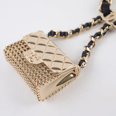 Chanel Micro Flap Chain Belt with Light Gold Metal & Leather