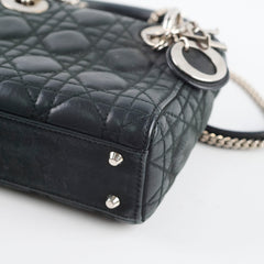 Dior Mini Lady Dior Black Shimmer SHW