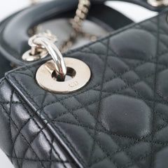 Dior Mini Lady Dior Black Shimmer SHW