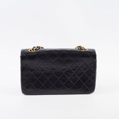 Chanel Vintage Lambskin Matelasse Flap Bag Black