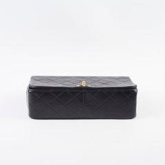 Chanel Vintage Lambskin Matelasse Flap Bag Black
