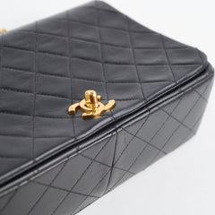 Chanel Vintage Lambskin Matelasse Flap Bag Black